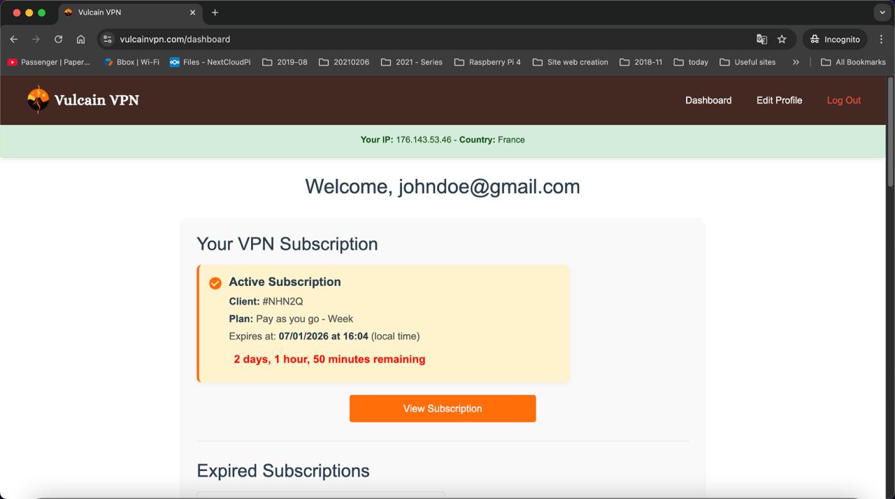 Vignette 3 du projet Vulcain VPN