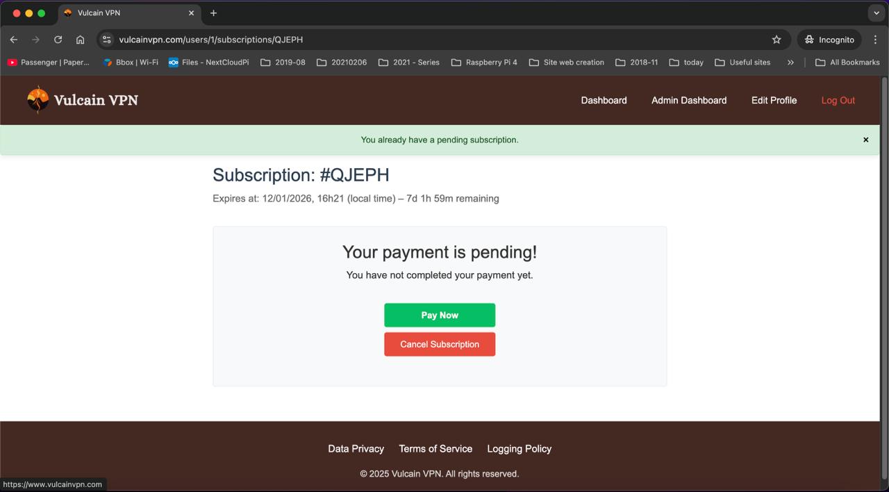 Vignette 4 du projet Vulcain VPN